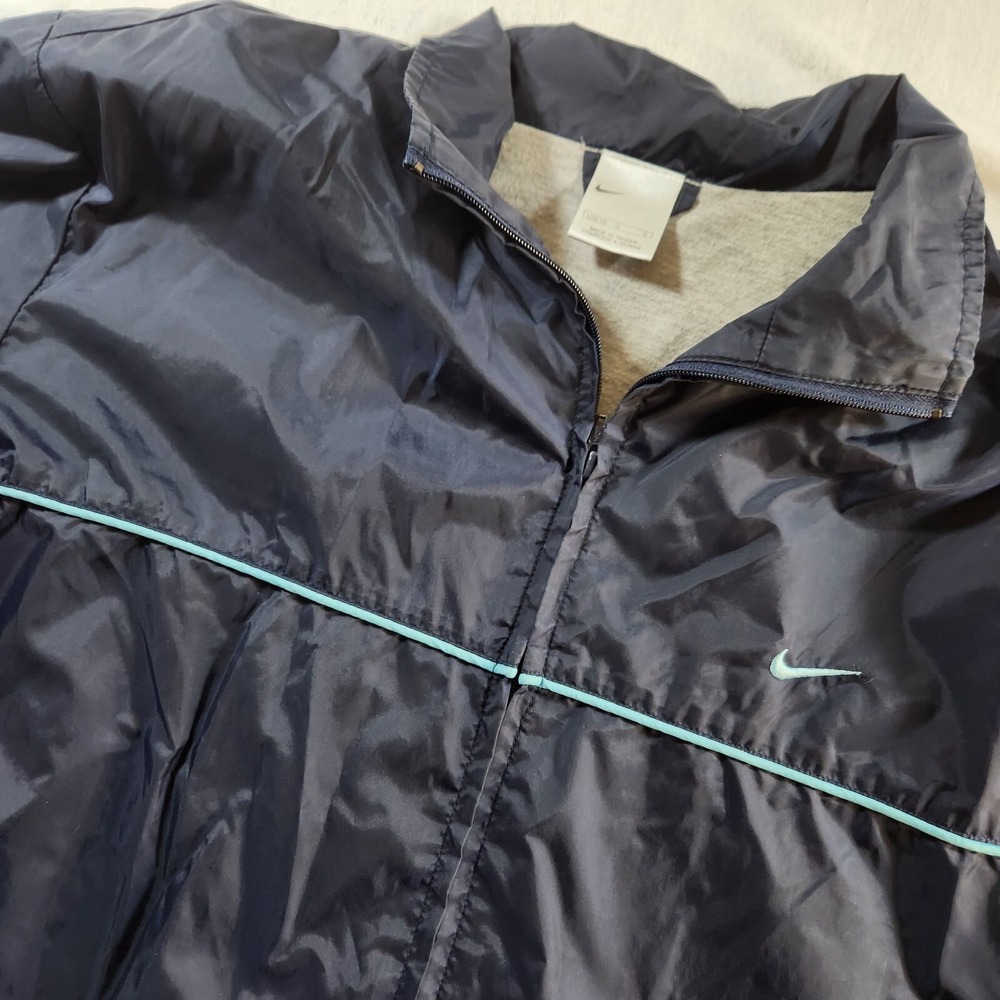 Nike Track Suit Womens Size L (14-16) Navy Blue Y2K Style Zip Ankles Lined- READ - Picture 14 of 15